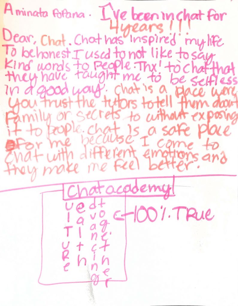 CHAT student letter 2